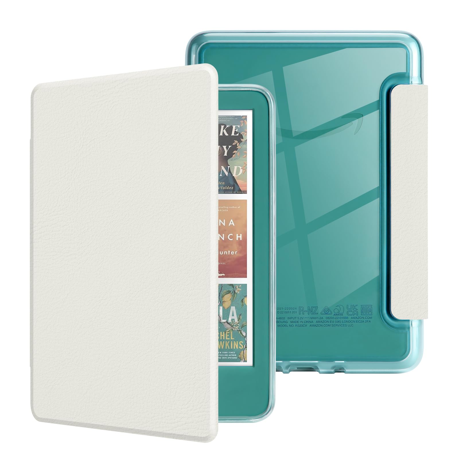 MOROCK Schutzhülle für Kindle Paperwhite mit 7 Zoll (12. Generation 2024), passend für Kindle Colorsoft Paperwhite Signature Edition, leichtes PU-Leder und PC-Rückseite aus transparentem Acryl