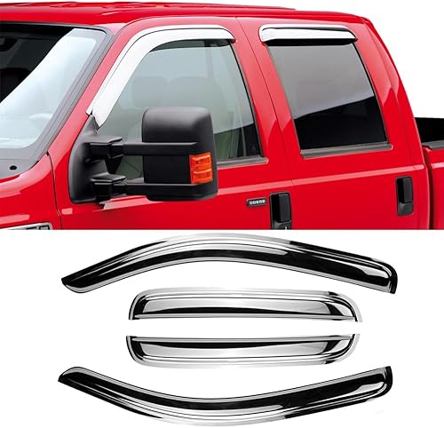 Miniatura 10 de 94133 Viseras laterales para ventana lateral deflector de ventilación para Chevrolet Colorado Crew Cab 2004-2012 y GMC Canyon Crew Cab 2004-2012, 4