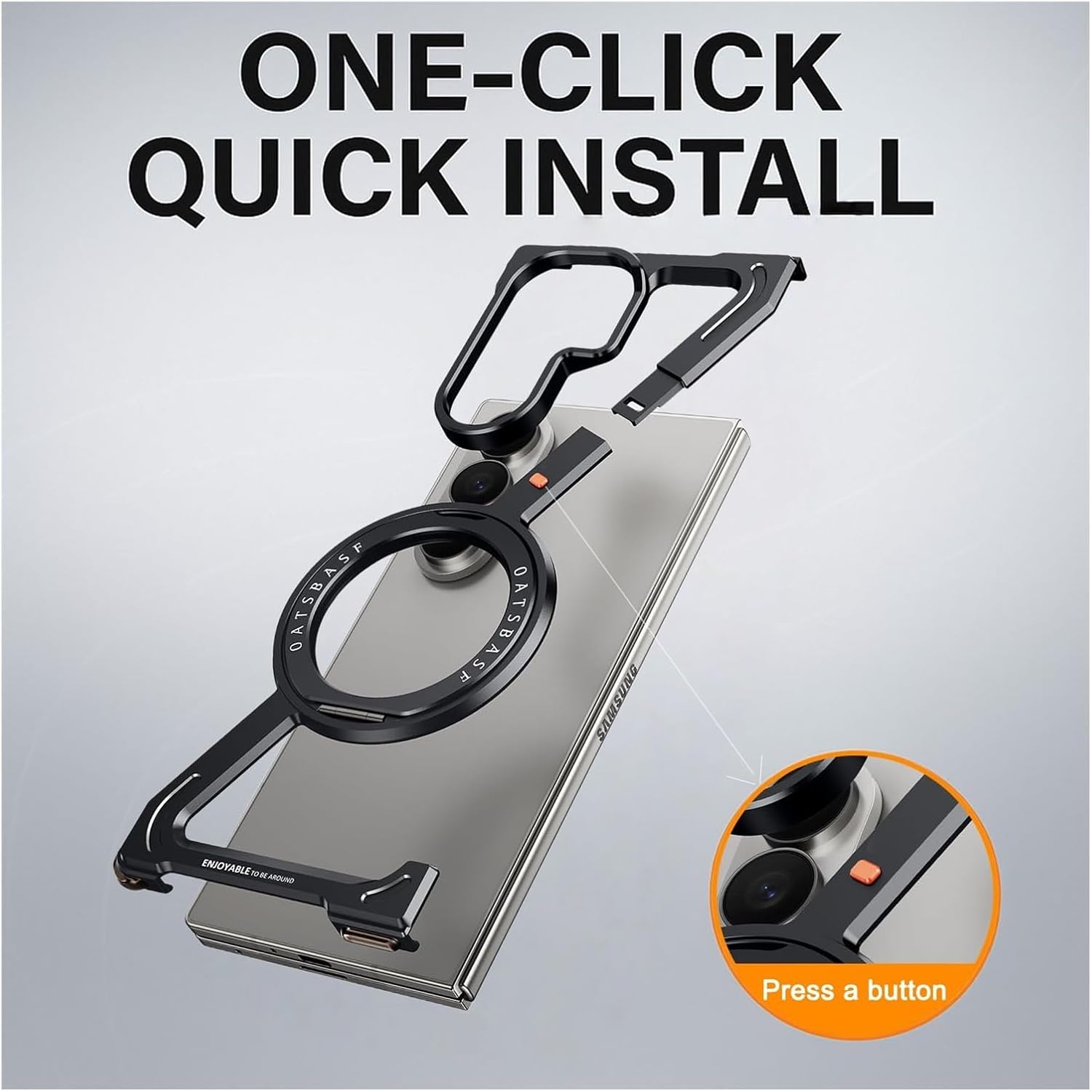 Case for Samsung Galaxy Z Fold 7, Frameless Aluminum Z-Design with 360° Rotatable Stand, Shockproof Corners, Compatible with MagSafe, Slim Minimalist Protective Cover(Blue)