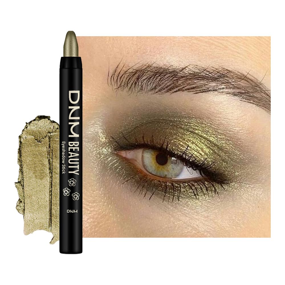 Kaely Cream Eye Shadow Sticks, Deep Green Shimmer Eyeliner Pencil Eyeshadow Palette Makeup, Eye Highlighter Brightener Stick for Older Women Waterproof Pigmented, sombras para ojos, New-79 NEW-79-Deep Green Shimmer 1 Count (Pack of 1)