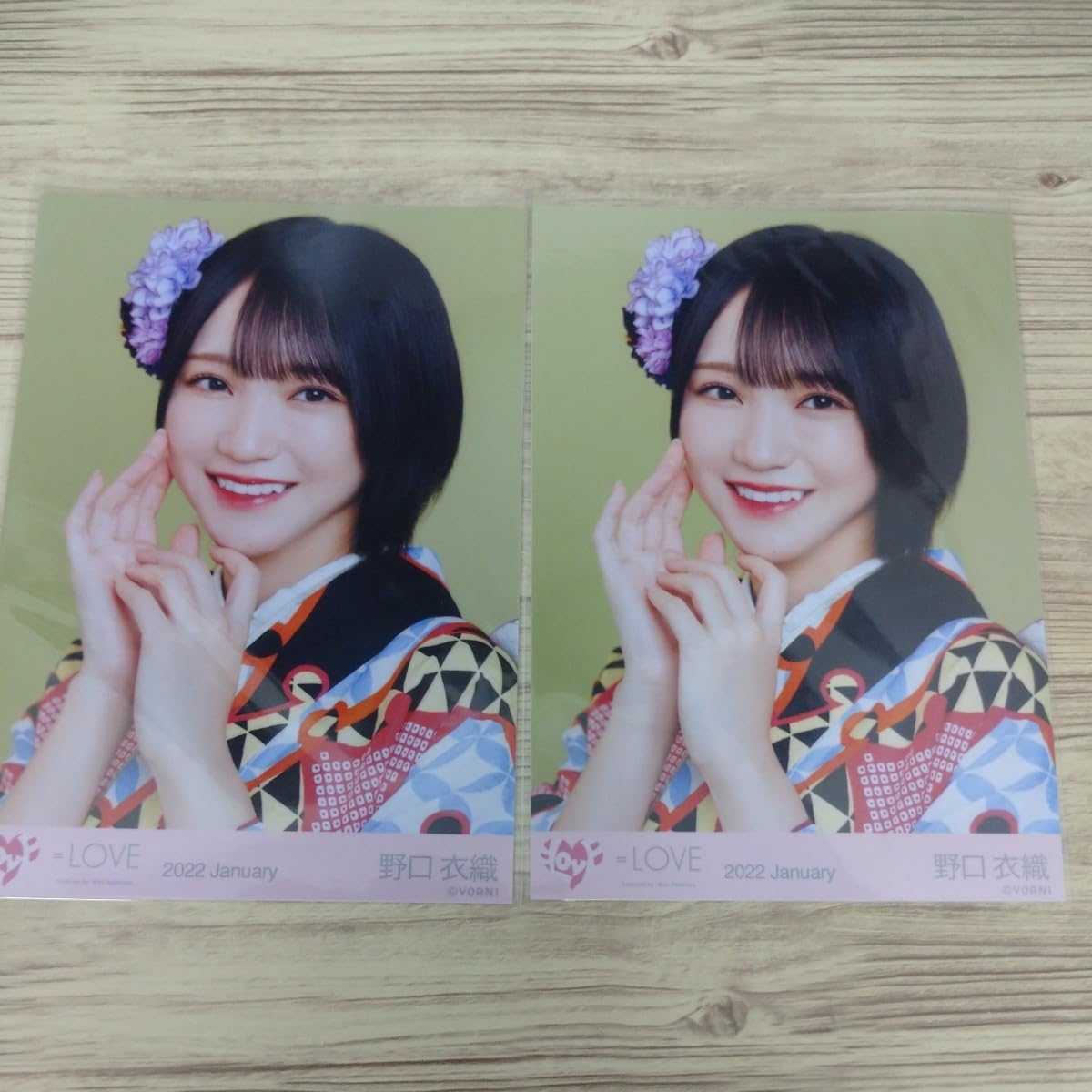 =LOVE 野口衣織 直筆生写真 18枚 野口衣織 =LOVE イコラブ 7周年コンサート 直筆 生写真 LOVE