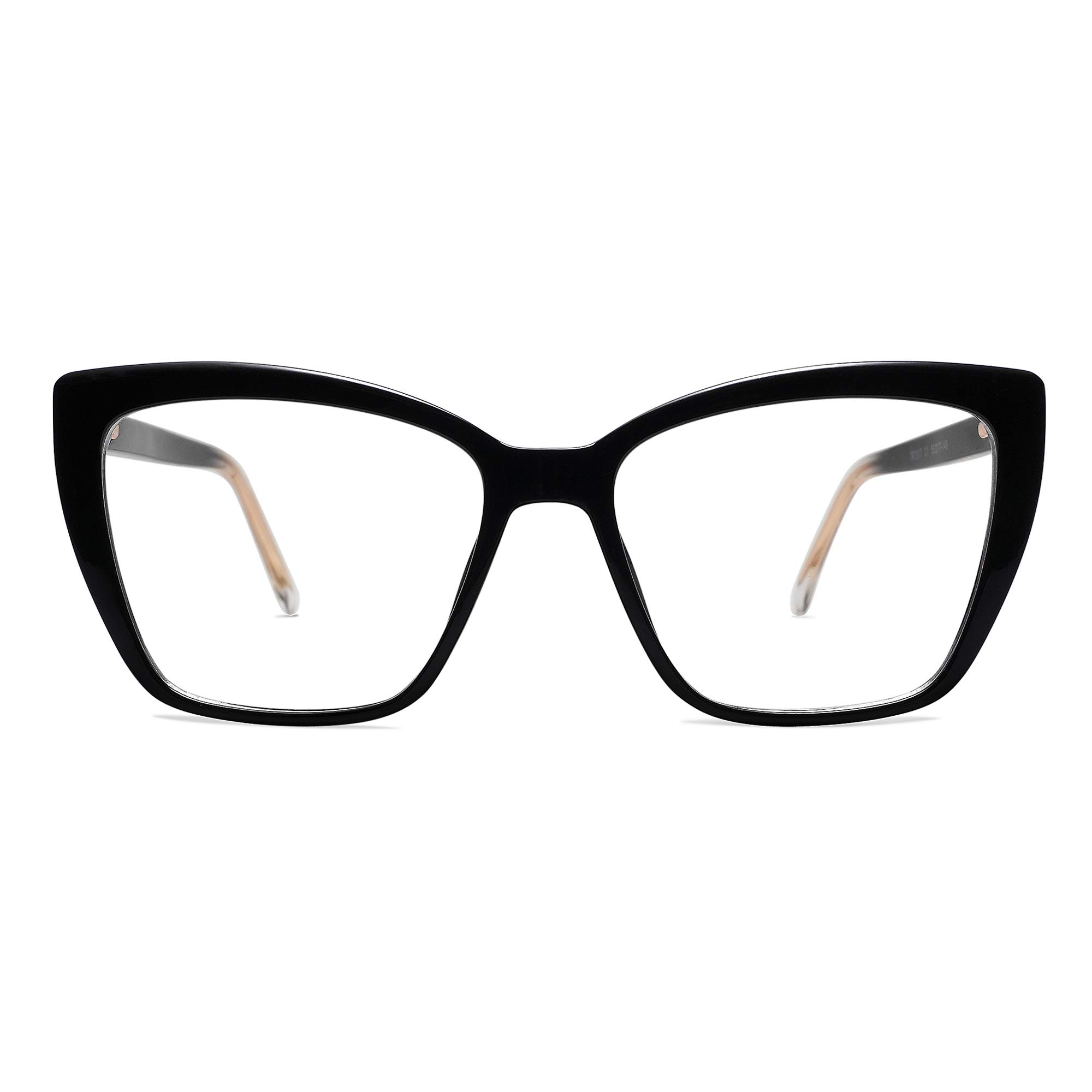 AMOMOMA Modne okulary do czytania TR90 oversize niebieskie światło damskie, stylowe kwadratowe okulary kocie oczy AM6031