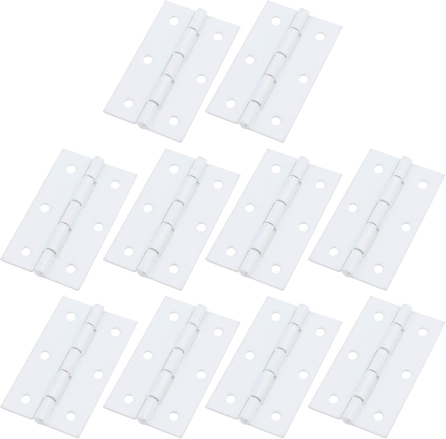T Tulead White Box Hinges 2.36"x1.41" Iron Door Hinges Furniture Hinges Pack of 10 with Screws for Toolbox Gift Box Cabinet White, 2.36"x1.41"
