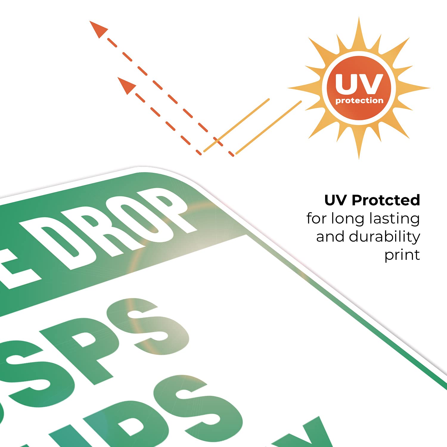 Package Drop Sign, 12x18 Inches, Rust Free .063 Aluminum, Fade Resistant, Made in USA