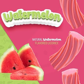 Wiley Wallaby Watermelon Licorice Candy, Soft & Chewy, 24oz, 3Pk | Australian-Style Candy Twists with Refreshing Juicy Fruit Flavor, Plant-Based and Perfect for Everyday Snacking