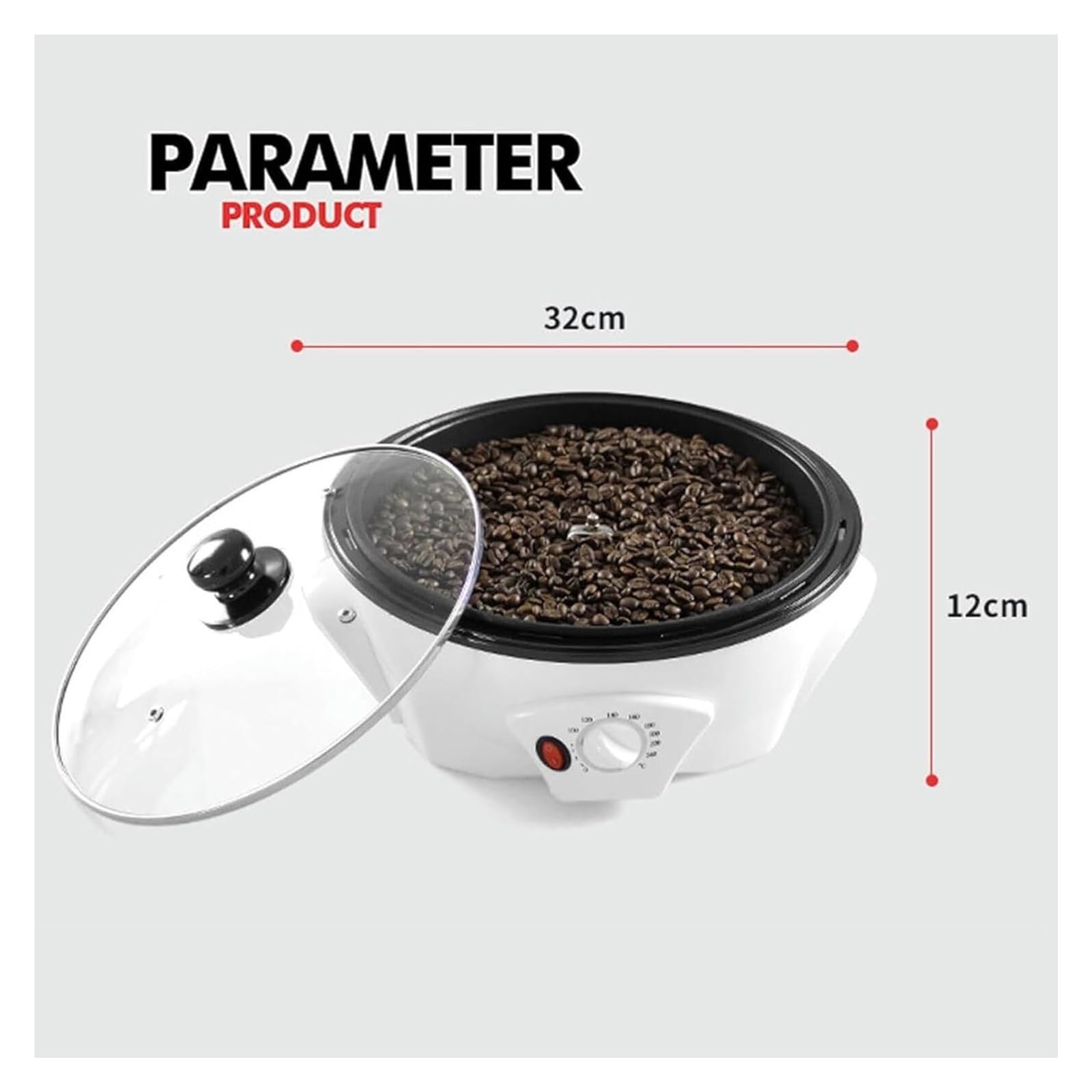 Tostapane per Caffè Elettrico, Tostapane da Caffè, Tostatrice elettrica for caffè con temperatura regolabile - for bar/uso commerciale/domestico