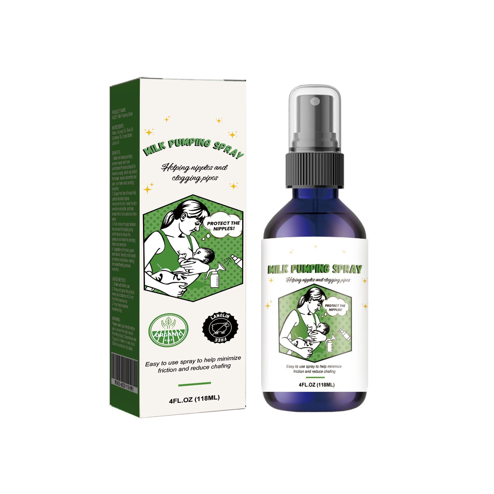 Breast Care Moisturizing Repairing Pumping Spray,Breast Pumping Spray,118ml Hydrating Breast Care Moisturizing Repairing Pumping Spray Non-Greasy Breastfeeding Supplies to Moisturize Skin