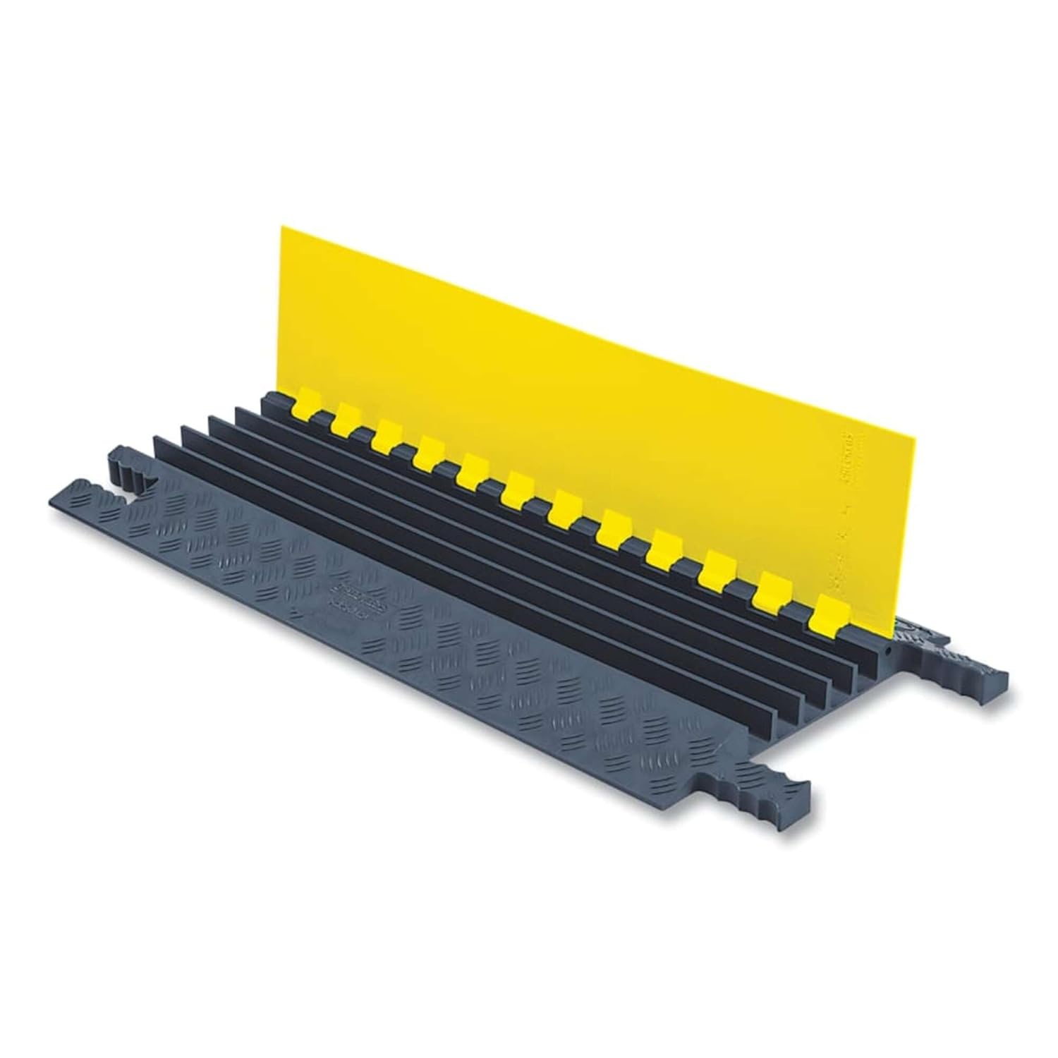 Checkers Industrial Safety Products GG5X125-Y/GRY Grip Guard 5 Channel Cable Protector, Polyurethane, Gray/Yellow