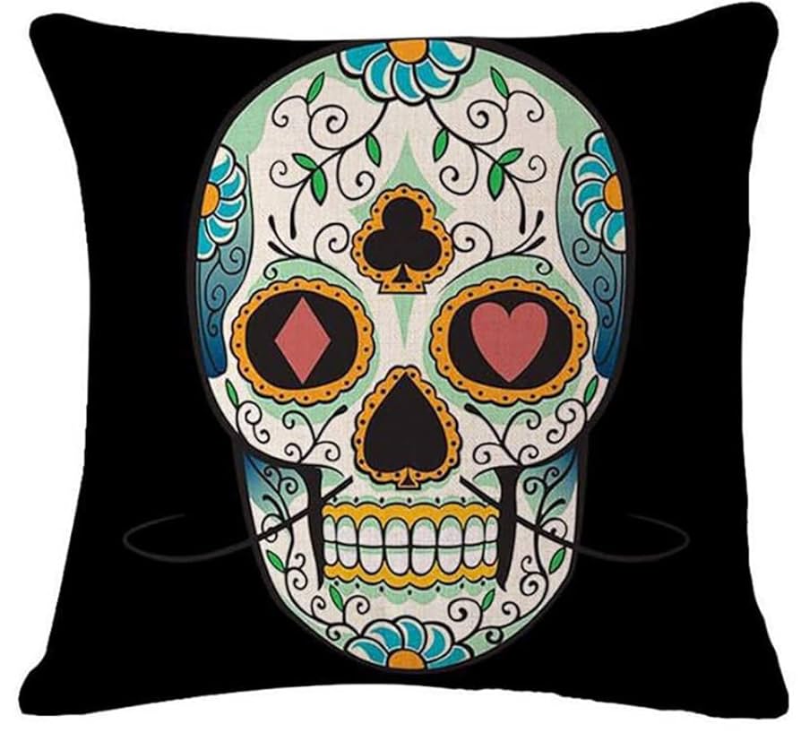 メキシカンスカルクッション カラベラ メキシコ シュガースカル 花柄 骸骨 メキシカンスカル カラベラ