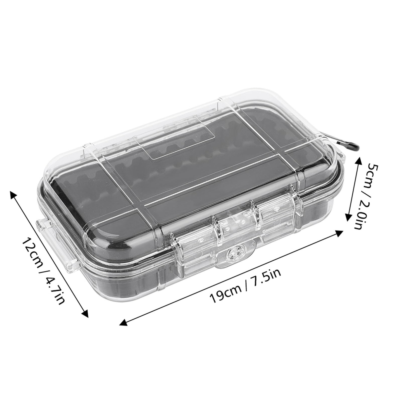 Dry Storage Case, 254 gram ABS Portable Multi Purpose Protective Micro Case Hard Airtight Survival Case for Outdoor Survival Camping (Transparent)