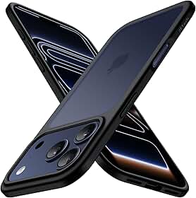 JETech Capa Fosca para iPhone 17 Pro 6,3 Polegadas, Proteção Contra Quedas de Nível Militar, Case Minimalista com Parte Traseira Translúcida Matte, Anti-Impressão Digital (Preto)