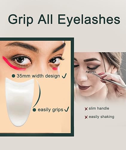 Miniatura 3 de Leteveri Herramienta aplicadora de pestañas, herramienta de pestañas postizas de 1.378in de ancho con diseño de clip de silicona, 2 pinzas de