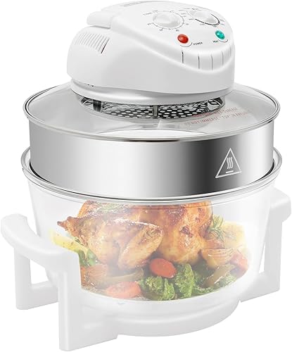 Freidora de aire, freidora de aire eléctrica de 17 litros Horno de convección halógeno infrarrojo Asador de calefacción de 360  110 V con control de