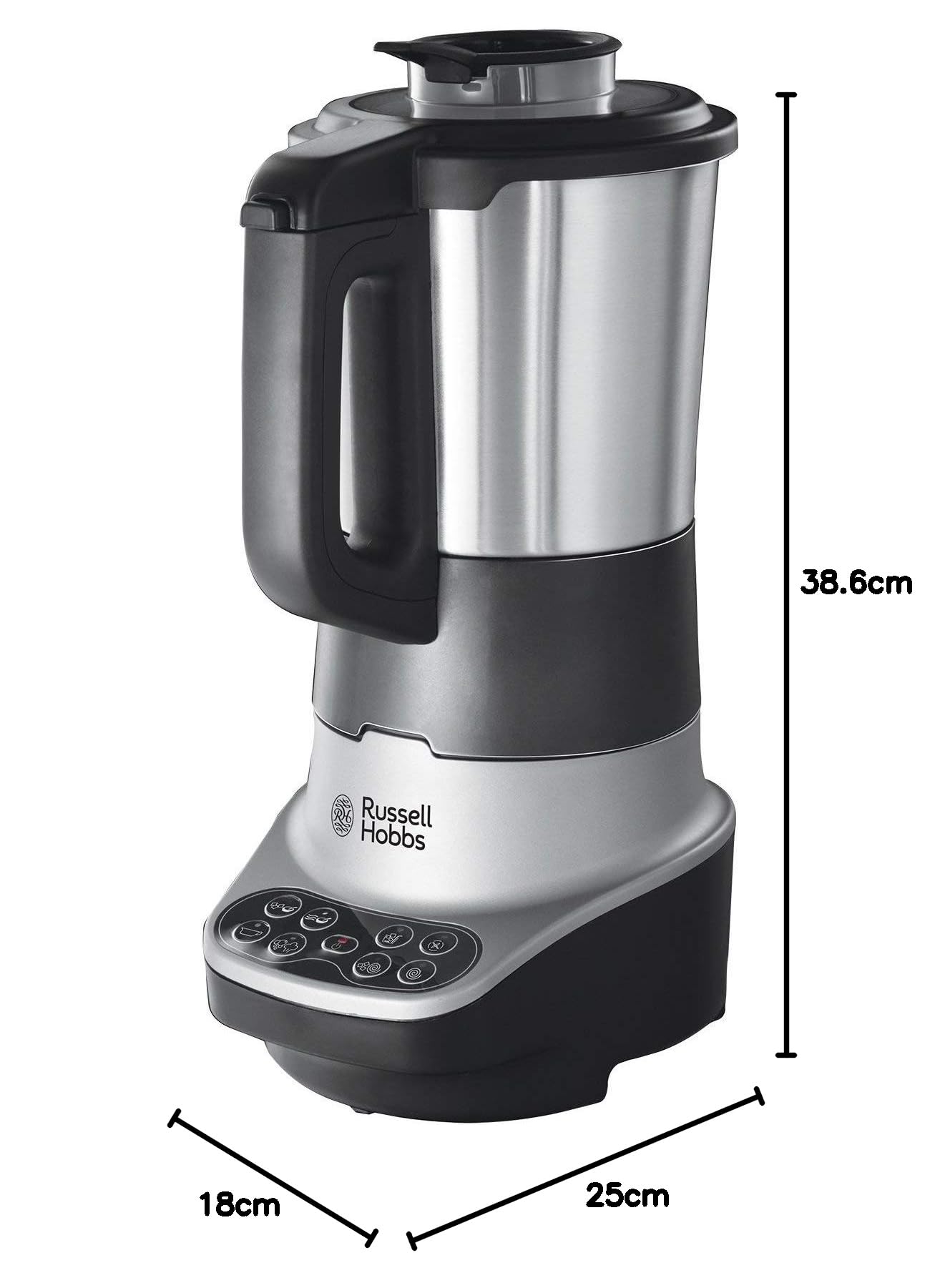 Russell Hobbs Preparatore di Zuppe, Vellutate, Sughi, 8 Programmi, aggiungi ingredienti mentre cuoci rispettando i diversi tempi di cottura, 400 Watt, 1.75 L, Acciaio Inox, 21480-56