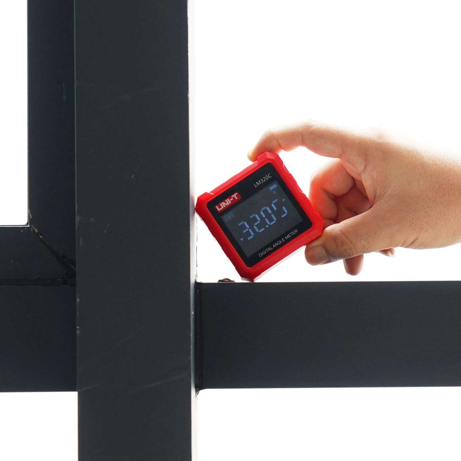 UNI-T LM320C - Buscador digital de ángeles, inclinómetro de 4 x 90°, 3 lados, magnético, electrónico, con retroiluminación LCD, retención de datos