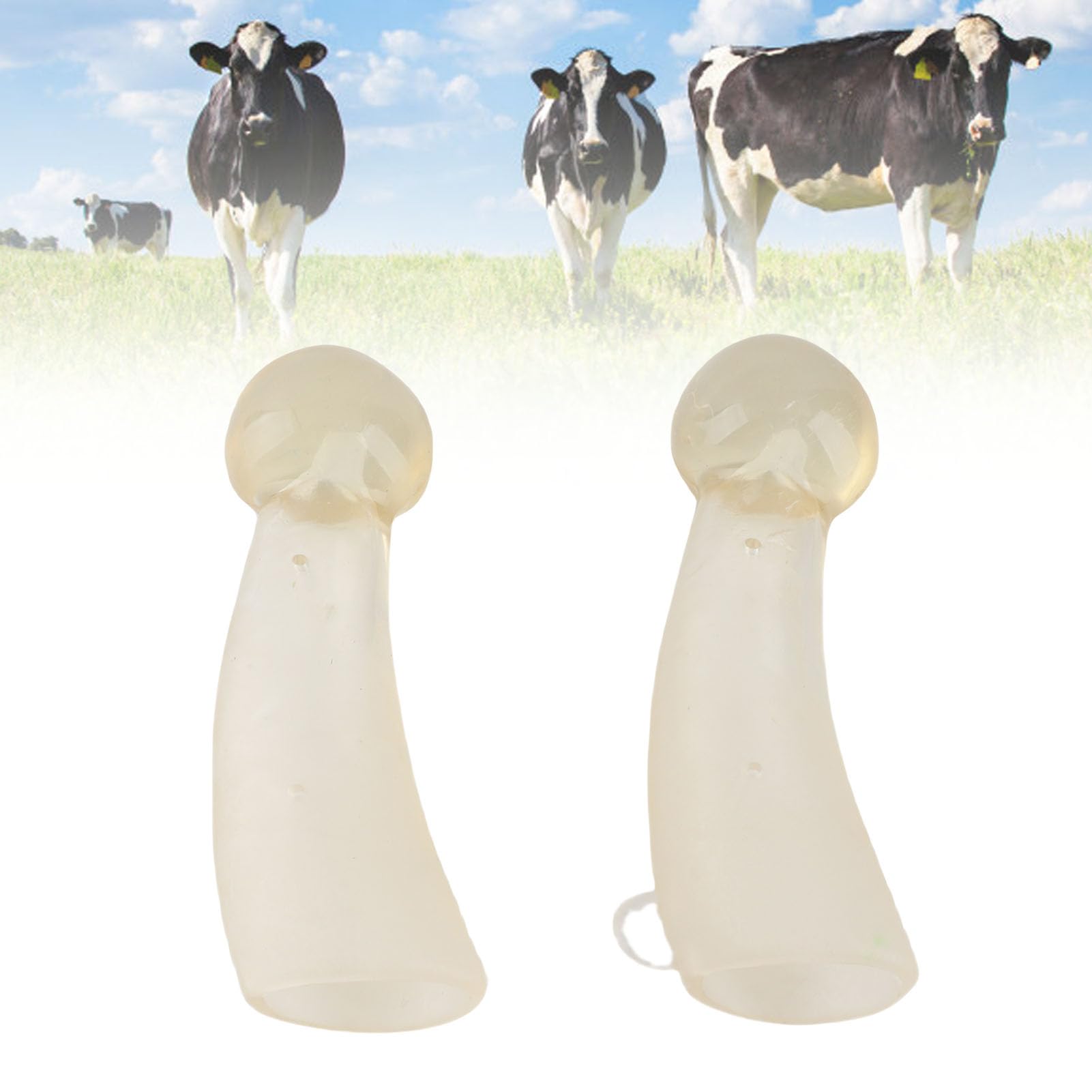 1 Ensemble Silicone Veau Corne Protecteur Taureau Vache Corne Anti Couverture Chèvre Corne Couverture Anti Accessoire pour la Tenue de la Ferme