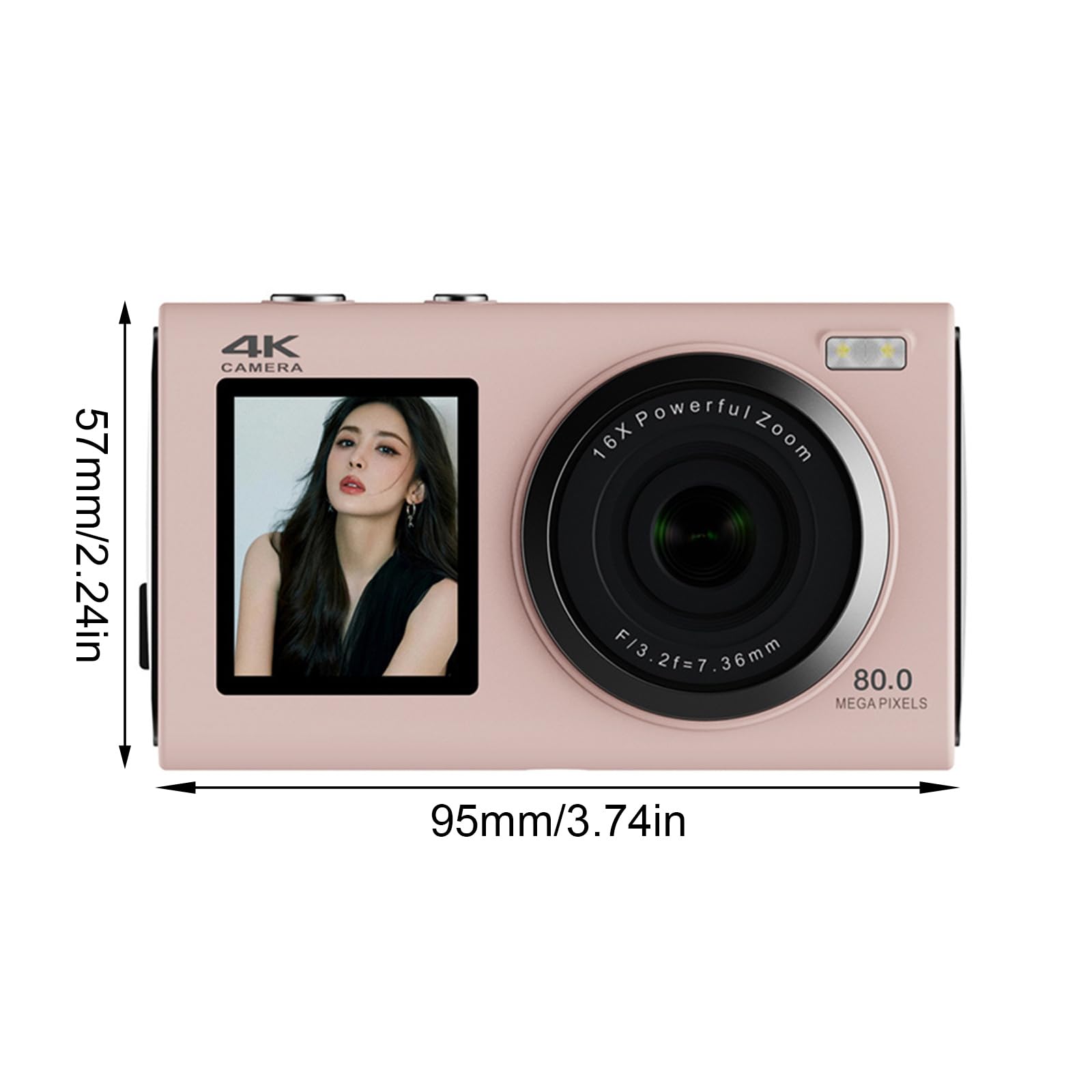 Fotocamera Digitale A Doppio Schermo 4K Da 80 Modalità Ripresa Multipla Durata Prolungata Della Batteria Per Studenti Adolescenti Fotocamera Digitale Per Adolescenti Principianti