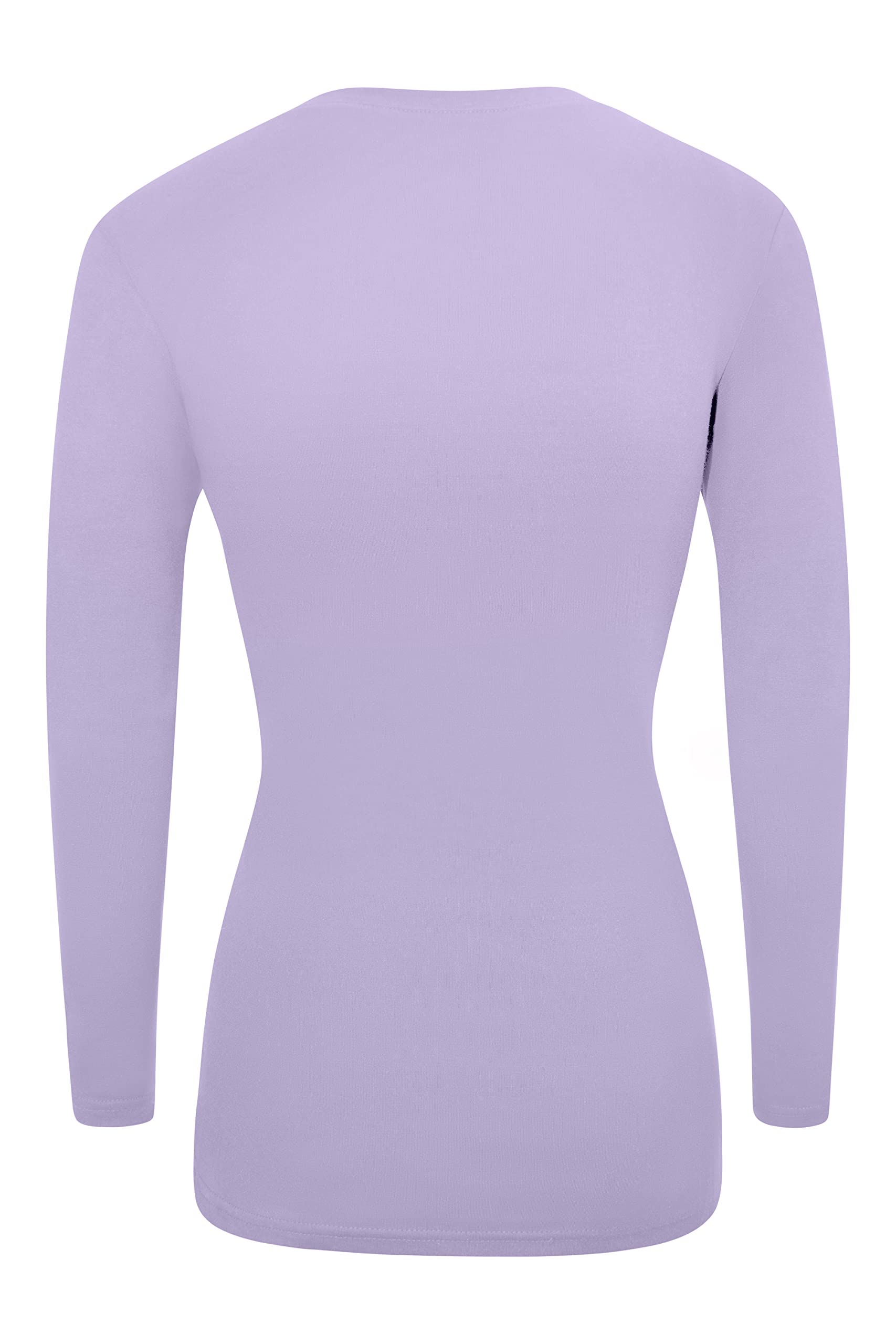 M&M SCRUBS Women's Under Scrub Tee V-Neck Long Sleeve T-Shirt (Lavender, Large)