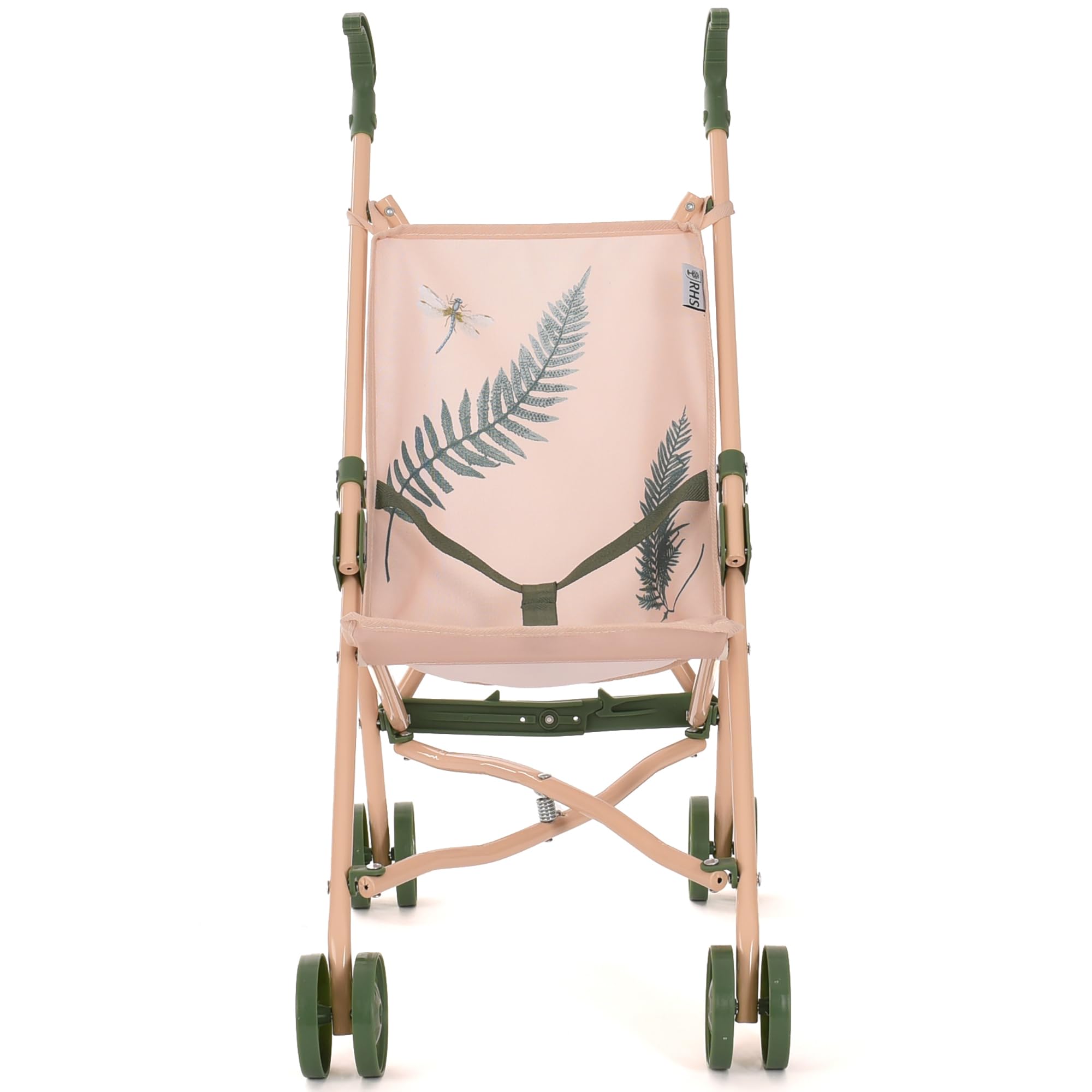 Roma Poussette RHS Fern pour poupée - Jouet écologique pour poupée - À partir de 2 Ans, crème/Vert, Tissu recyclé, Pliable, Portable, première Poussette idéale, Cadeau de Noël