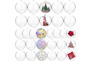 40 Pack Clear Plastic Fillable Ornament, Transparent Plastic Craft Ornament Balls for...