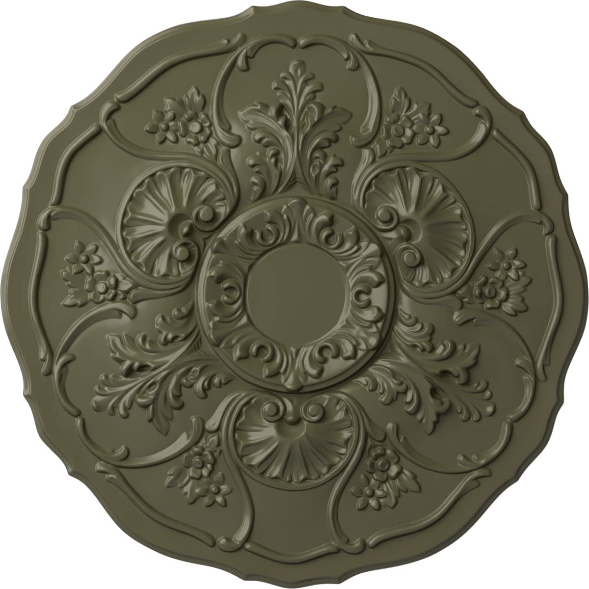 Ekena Millwork CM22CNPTF 22-1/2 x 1-1/2 Cornelia Ceiling Medallion, Painted Turtle