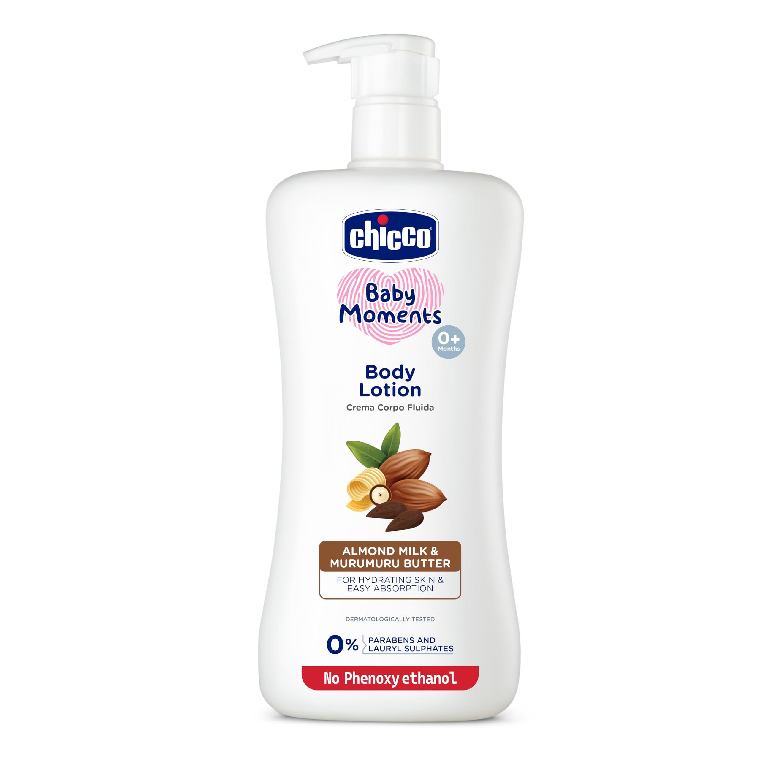 Chicco Baby Moments Body Lotion for Babies, 650ml | Almond Milk & Murumuru Butter|Quick Absorb Formula & Natural Ingredients for Soft Skin | Dermatologically Tested|Parabens & Phenoxyethanol Free