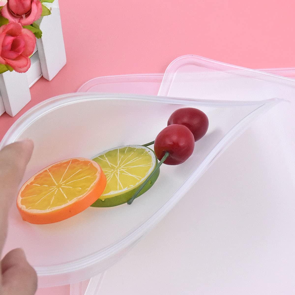 10 Pezzi Sacchetti In Silicone, PEVA Sacchetti In Silicone Riutilizzabili, Riutilizzabil Ermetici Freezer, Congelatore Senza Bpa, Sandwich Freezer In