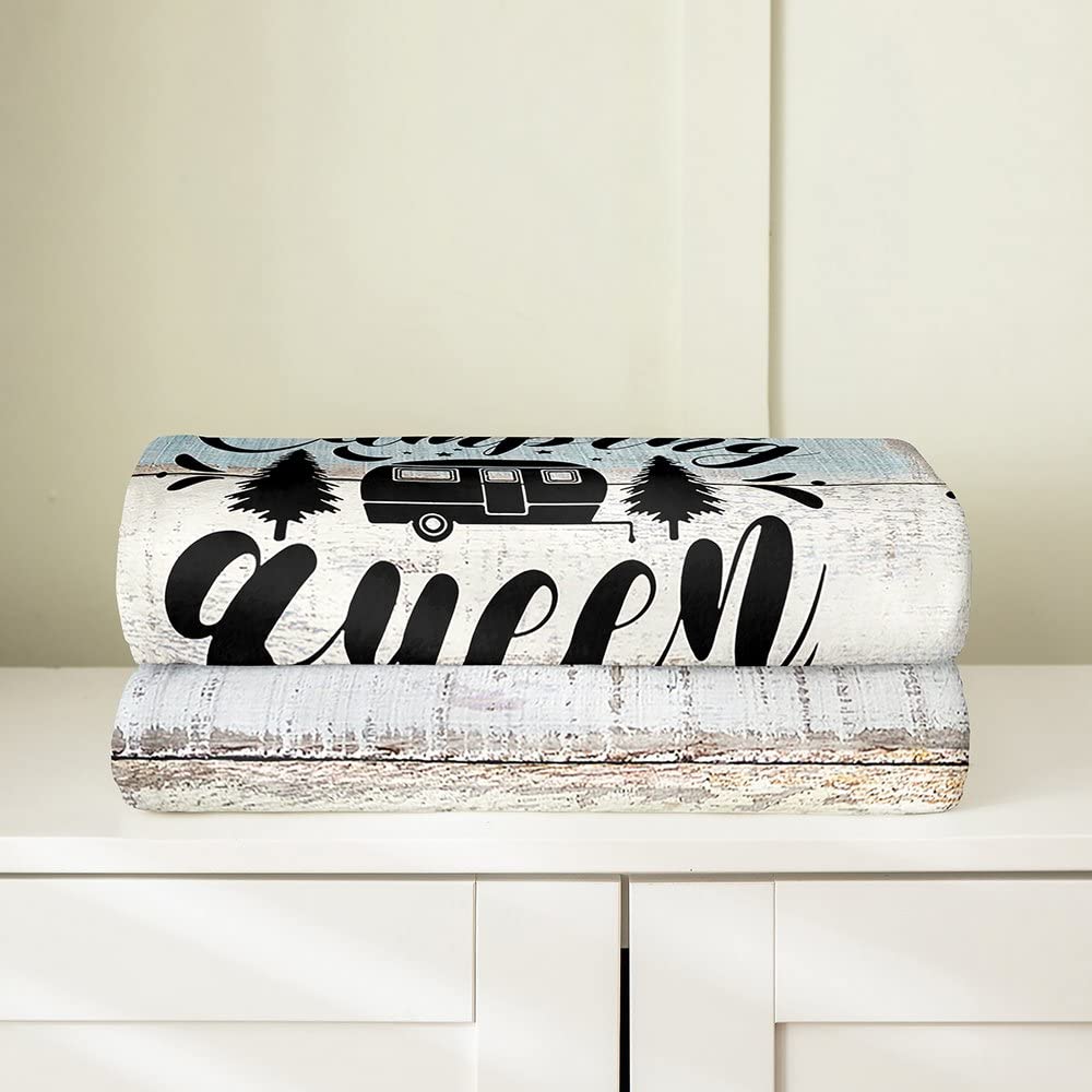 Coperta in pile di flanella rustica, stile fattoriale, per tutte le stagioni, da campeggio, da viaggio, per auto, in legno, per letto e divano, camera da letto, 200 x 200 cm