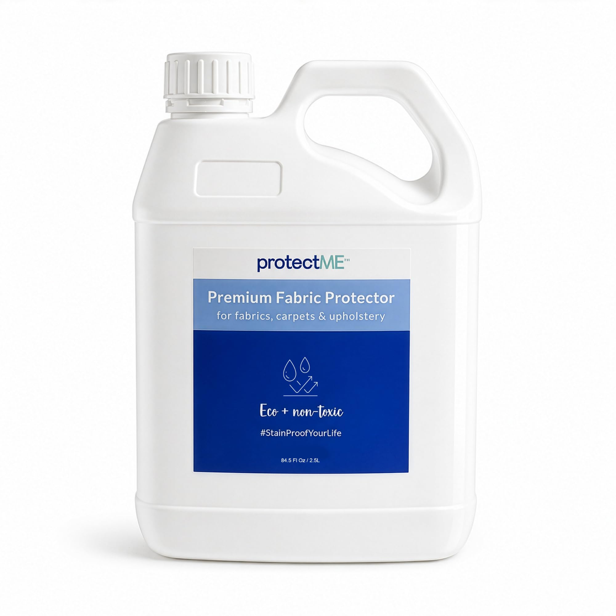 protectME Fabric Protector and Stain Resistant Spray - Upholstery Fabric Spray for Stain Guard for Carpet, Shoes, Couch, Sofa - Non Toxic, Water Based Furniture Protector - 84.5 Fl. Oz.