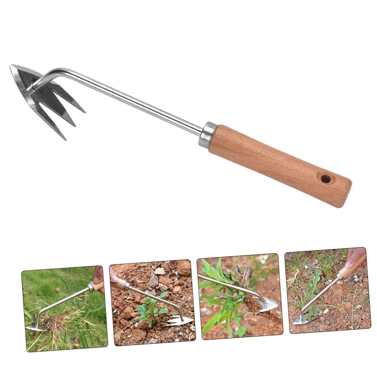 Toddmomy 2pezzi Attrezzo da Giardinaggio Multi Funzionper Rimozione Erbacce Sarchiatore Ergonomico Legno per e Prati Facile da Usare e Leggero