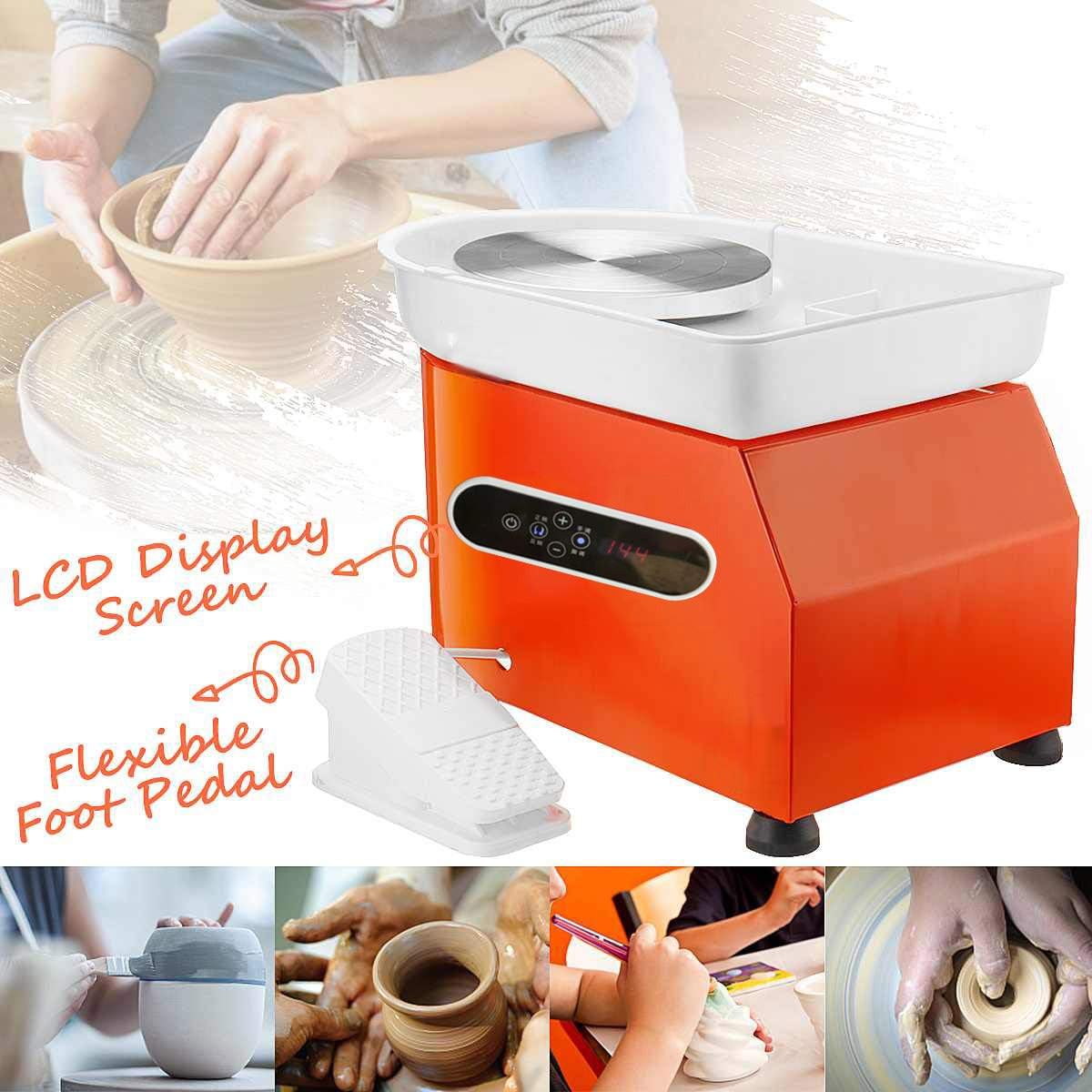Keramik-Billeting-Maschine, elektrische Keramik-Formmaschine, unabhängiges Pedal Plus LCD-Bildschirmbox, abnehmbares, waschbares Becken für Anfänger, DIY-Tonkunst