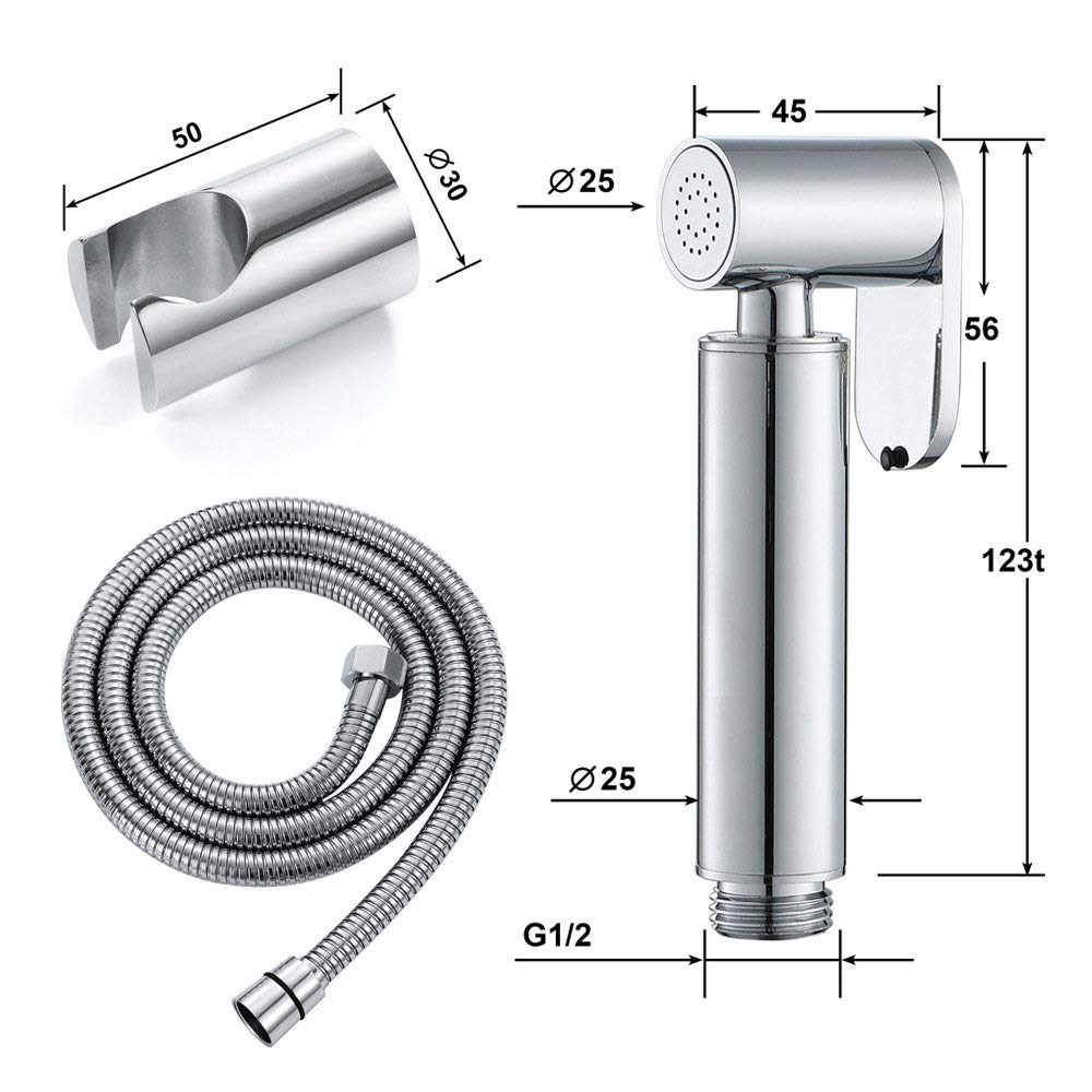 Rociador De Grifo Kit De Rociador De Inodoro De Mano A Presión Completa Y A Prueba De Fugas,Rociador De Pañales De Tela De Mano for Inodoro,Rociador De Baño Fácil De Instalar con Control De Presión