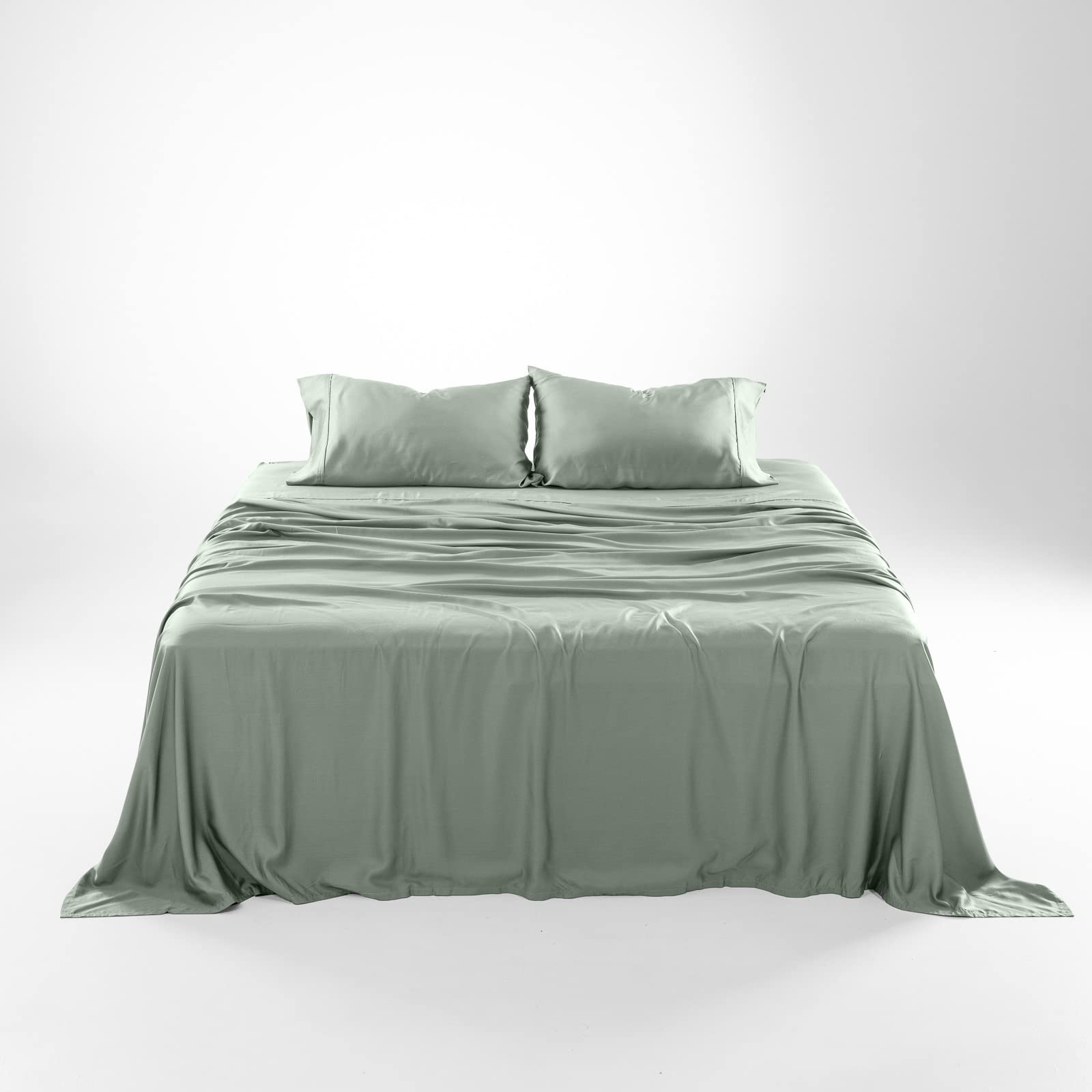 Olive + Crate Tencel Lyocell Eucalyptus Queen Size Sheet Set - Cooling Tencel Sheets for Hot Sleepers with 18 Inch Deep Pocket Fit - Ivory 4-Piece Set: Spring Sage Twin