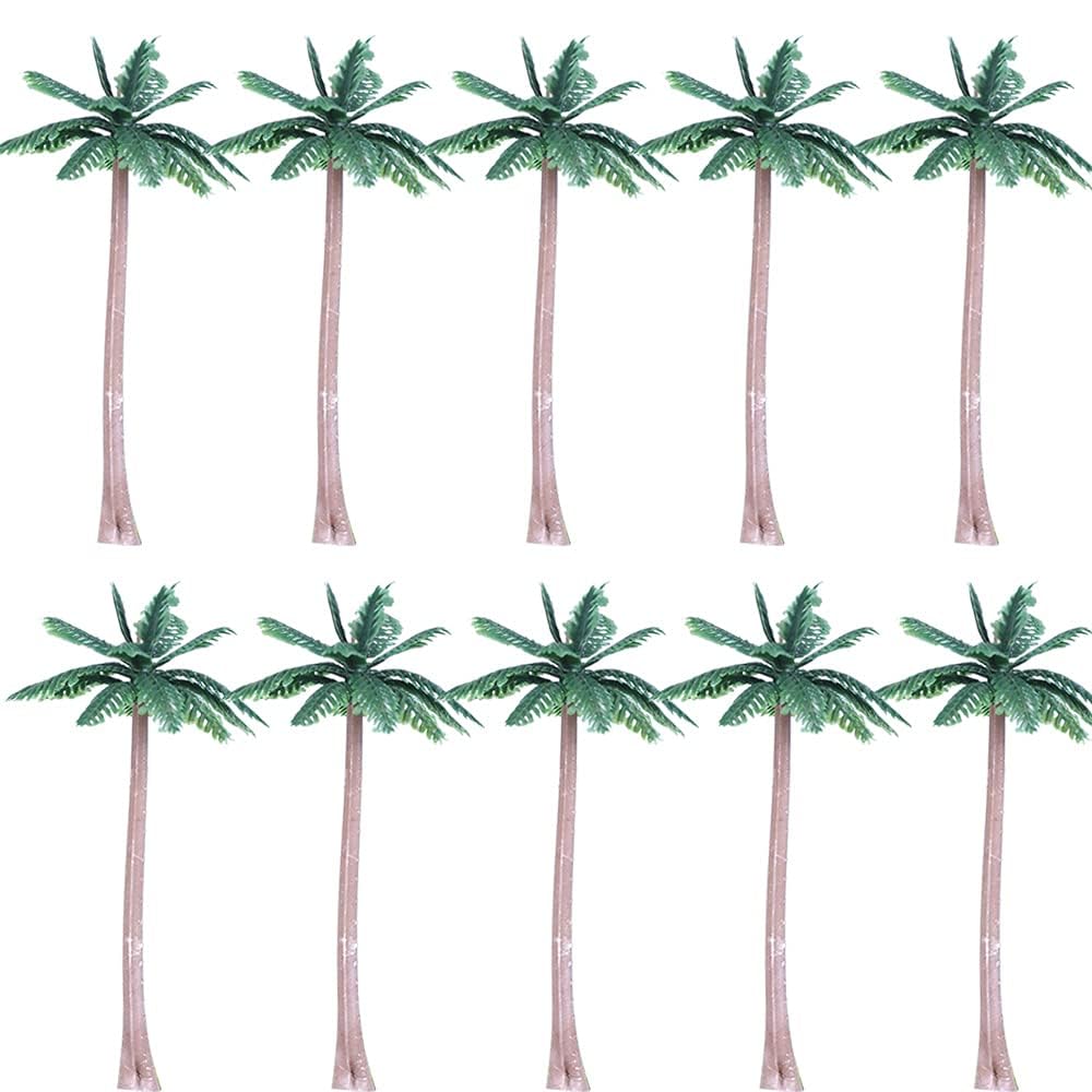 20pcs Plastic Fake Mini Coconut Palm Tree for Crafts, Artificial Miniature Plant Pots Bonsai Craft Micro Landscape DIY Decor, Miniature Beach Accessories