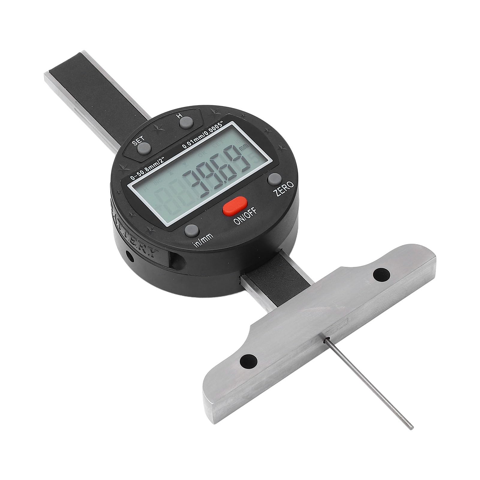 Medidor de profundidad digital Pantalla LCD de alta precisión Indicador de profundidad electrónico Herramienta de medición con interfaz de datos 0 50,8 mm para ingeniería y