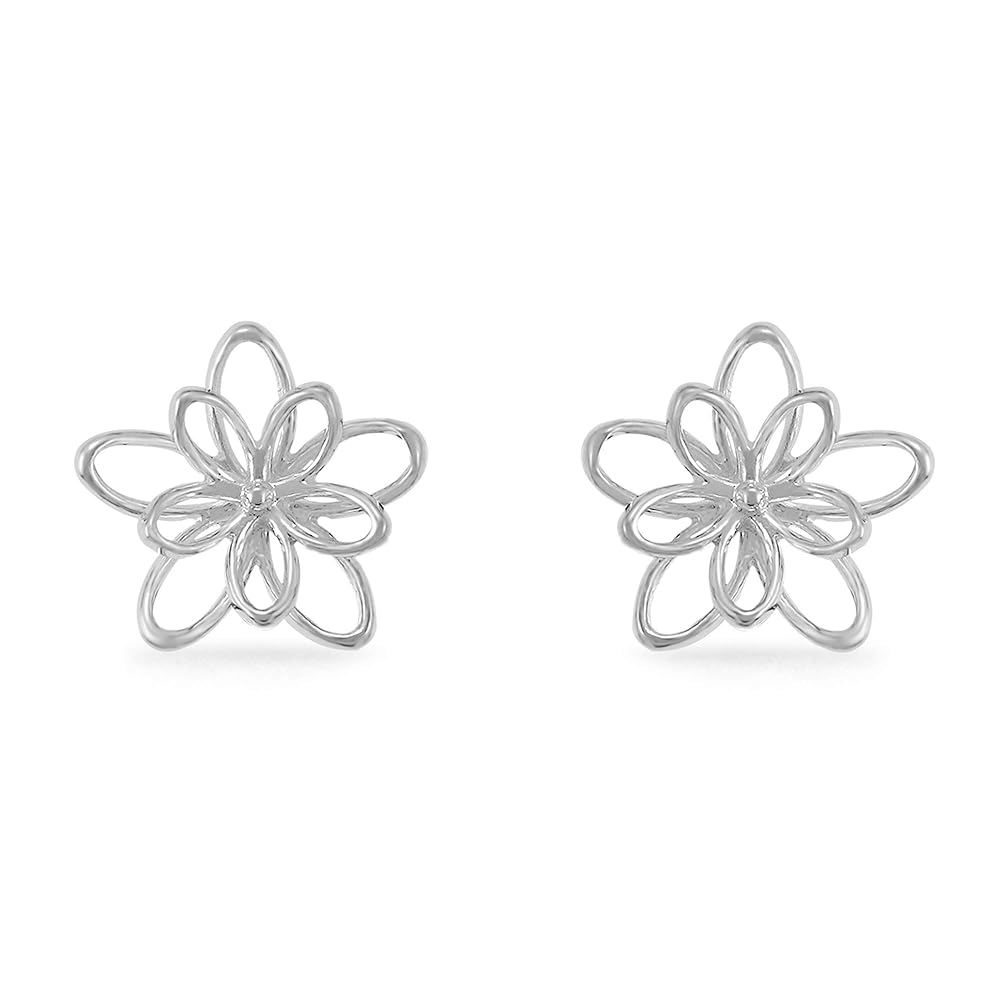 Amazon.com: Boma Jewelry Sterling Silver Wire Flower Stud