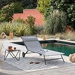2er Set Sonnenliegen Miami II Gris Galet