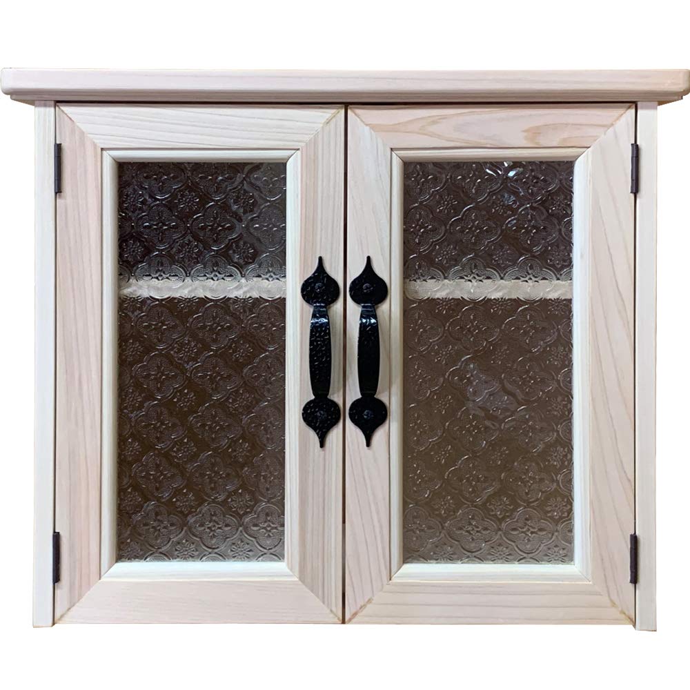 Amazon.co.jp: キャビネットシェルフ フローラガラス扉 ライトオーク