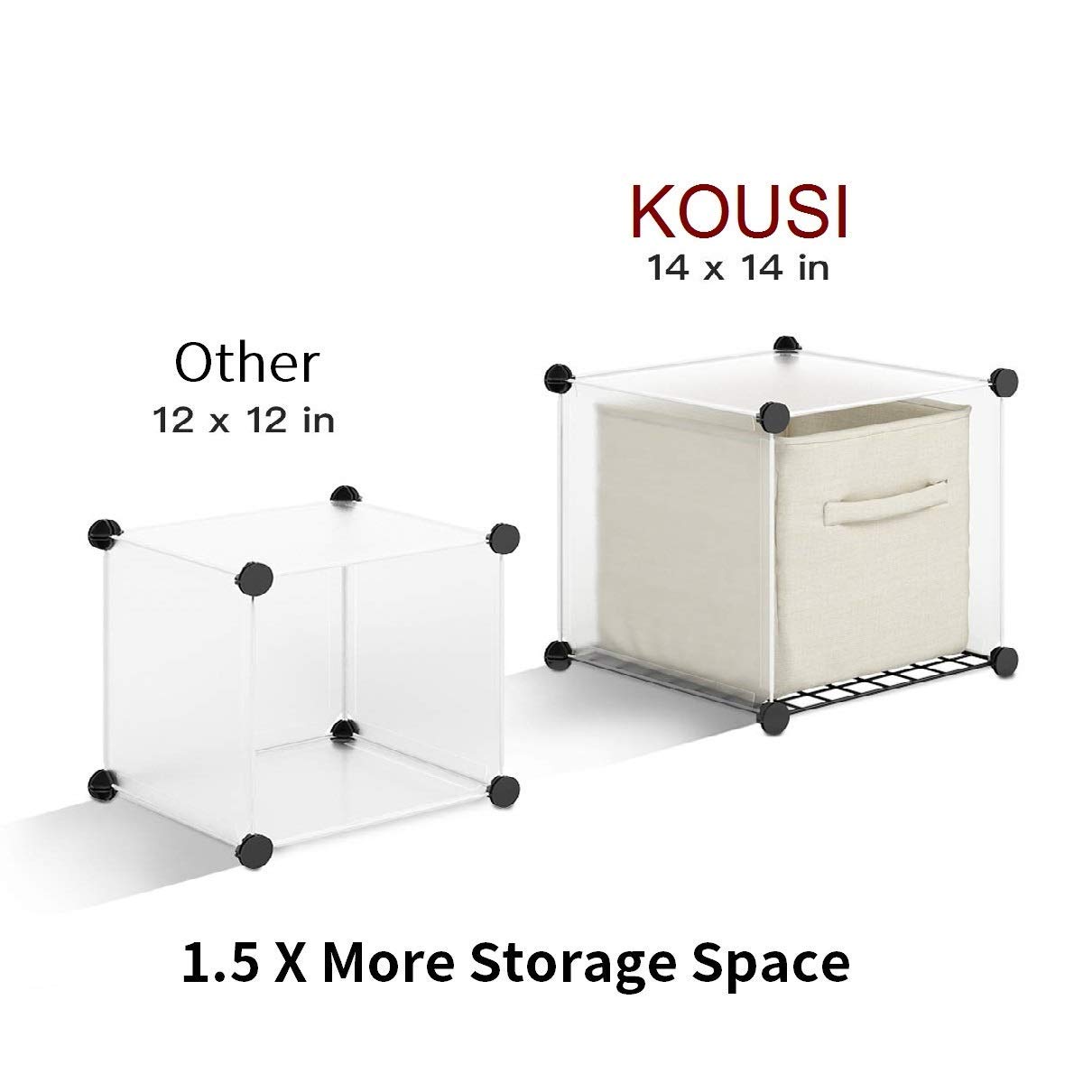 Buy KOUSI Cube Organizer Storage Cubes 14"x14" Cube (25 Cubes