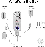Vista 9 de TECHKO Alarma estroboscópica segura para piscina para niños, mascotas, certificación ETL UL 2017, resistente a la intemperie interior/exterior
