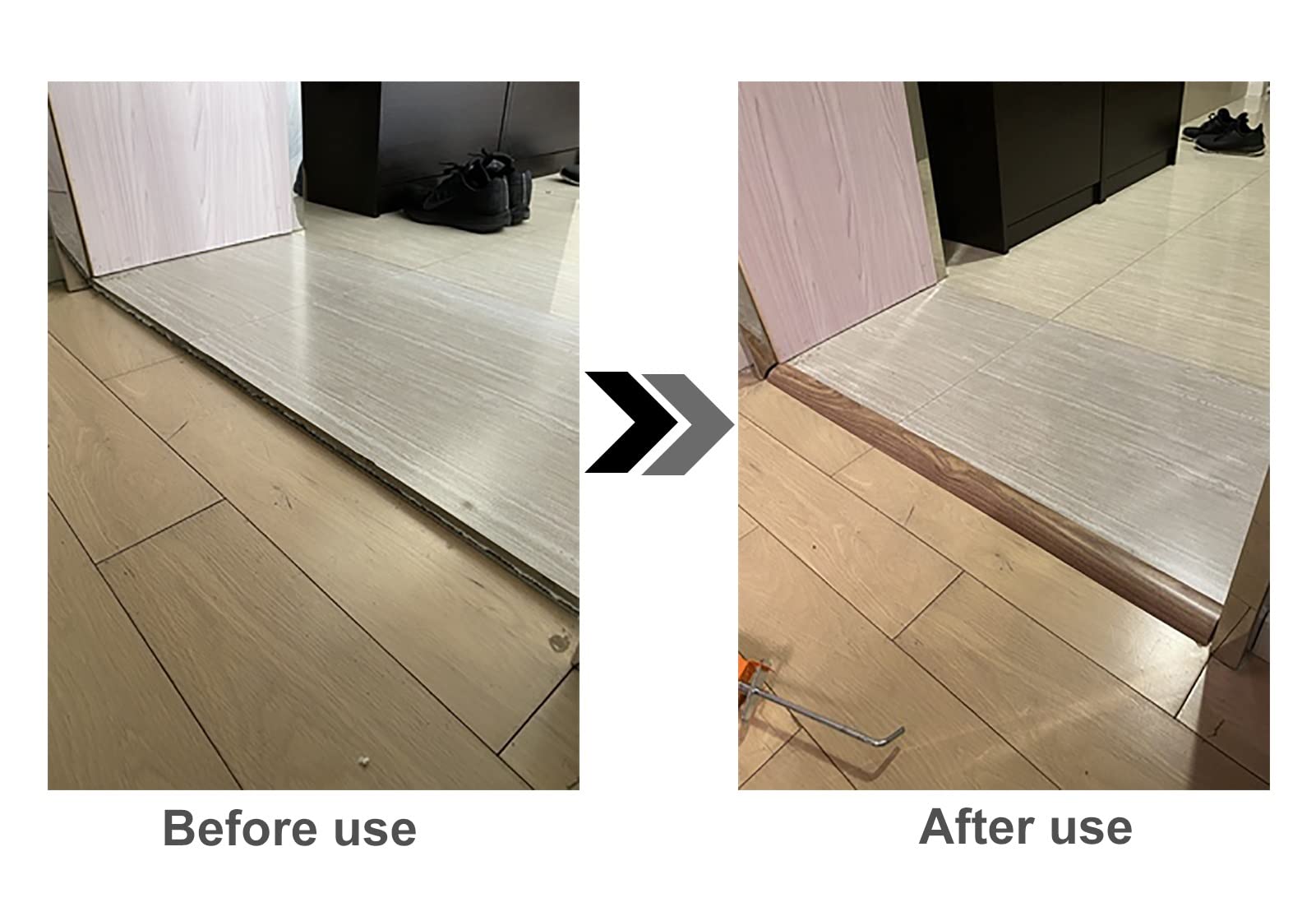Listwy przejściowe podłogowe, Zakrzywione krawędzie paneli winylowych, lekkie listwy przejściowe z PVC do dywanów/płytek/drewna do układania płytek(Style1)