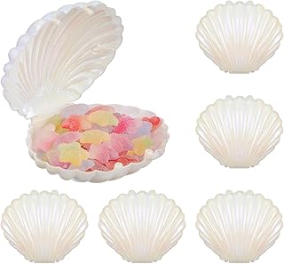 DOITOOL 30 Pcs Seashell Candy Box Plastic Seashell Containers Creative Jewelry Holder Treat Boxes for Birthday Party Favor Wedding Ocean Themed Party Decoration