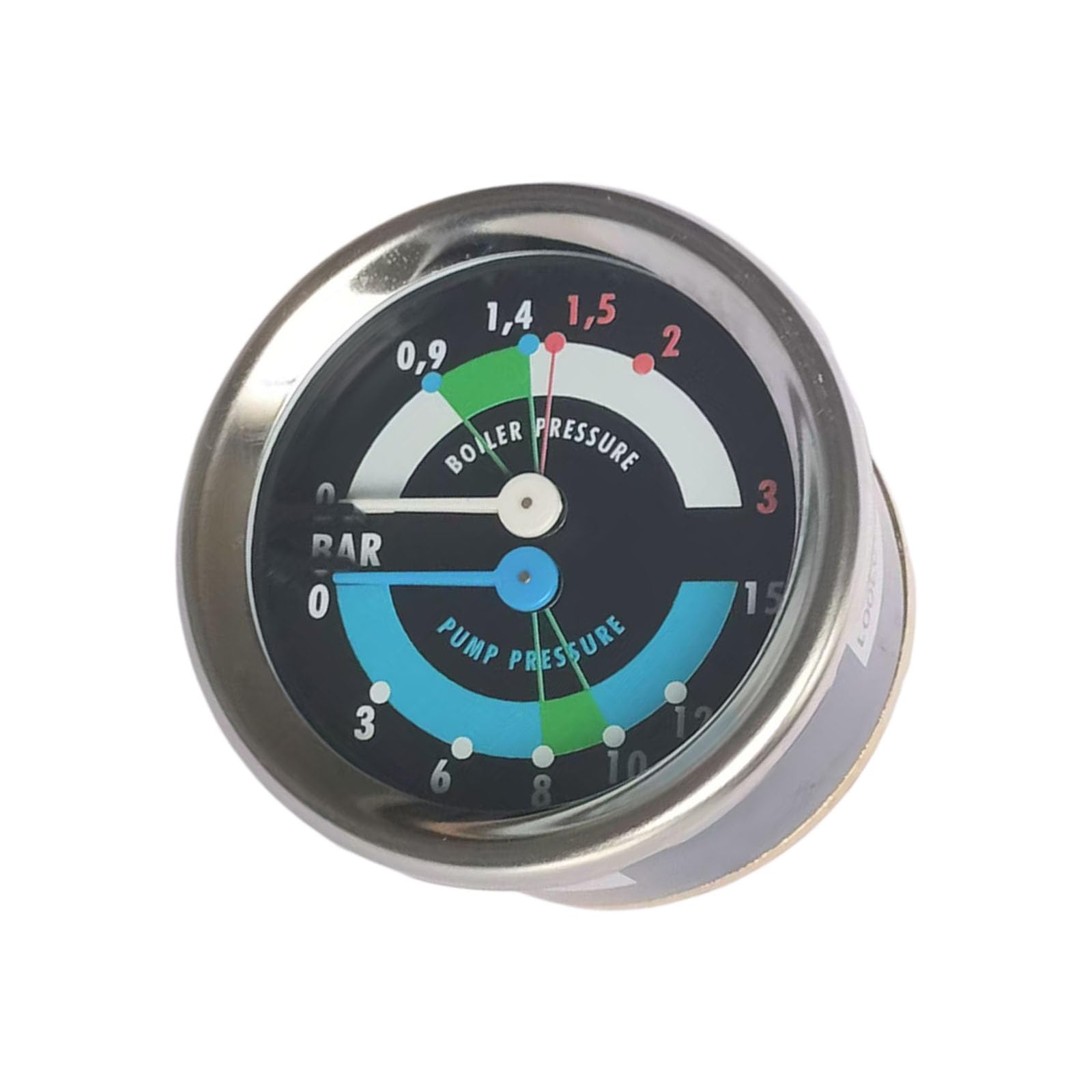 Xjdzineq Accurate Double Needle Coffee Machine Pressure Gauge with 6.45cm Diameter and G1 / 8 Connection Fashion Espresso Gauge Double Needle Coffee Machine