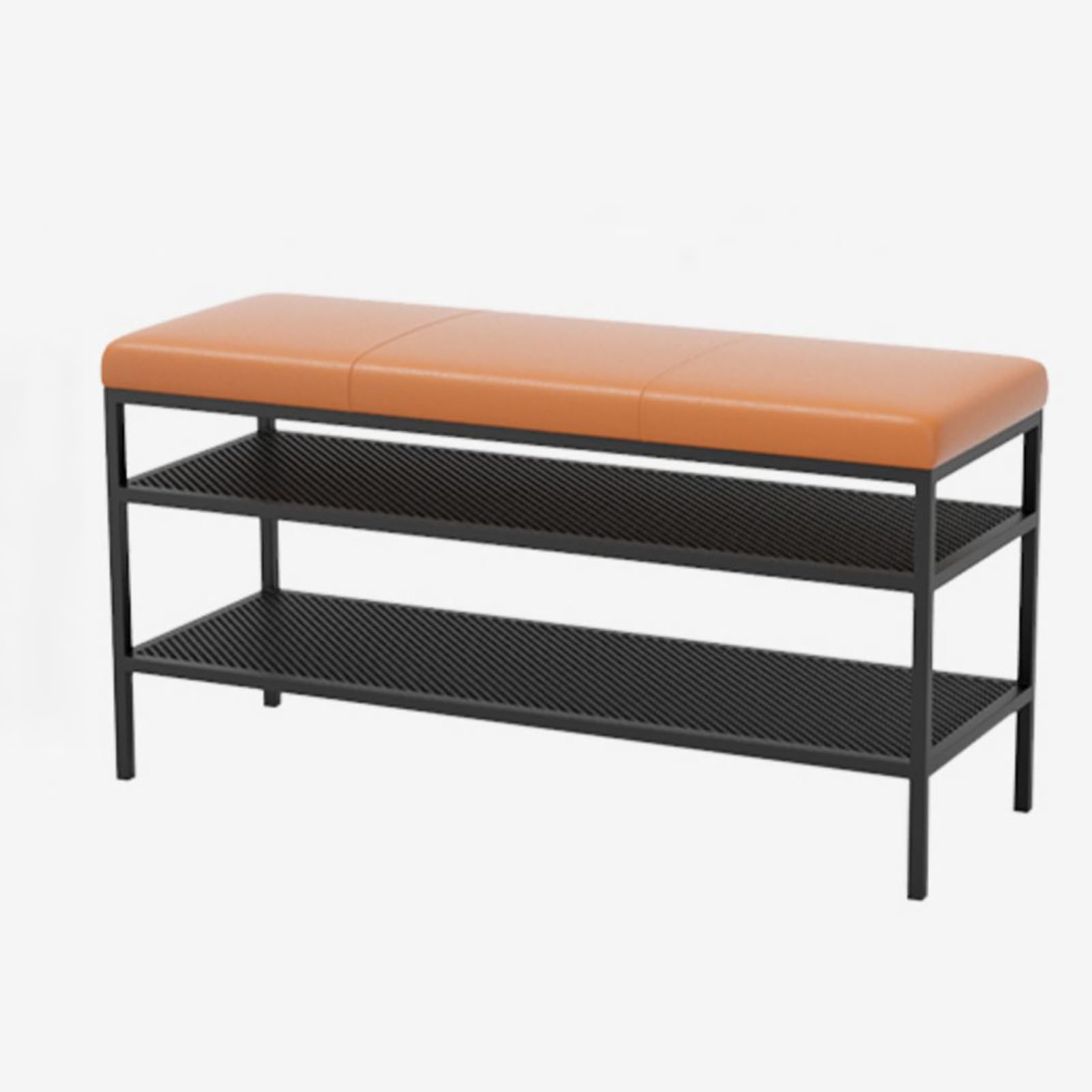 Banc de rangement à chaussures élégant en métal noir de 80 cm