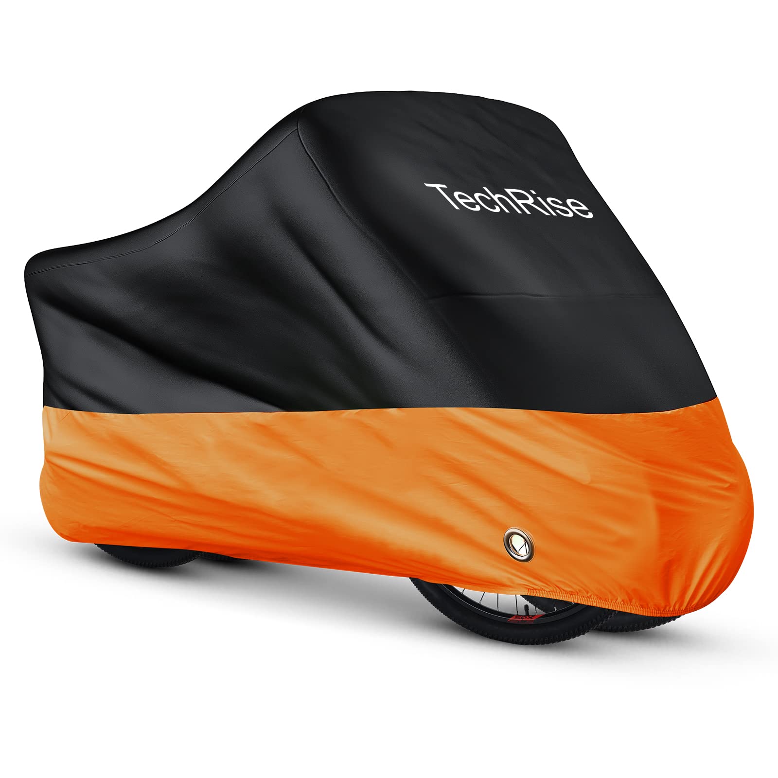 Bike Cover for 2-3 Bikes, Outdoor Motorbike Covers 220CM Long, 210D Oxford Waterproof Bicycle Cover Anti Wind Dust Rain UV with Lock-holes & Storage Bag for Mountain bikes (Orange-33)