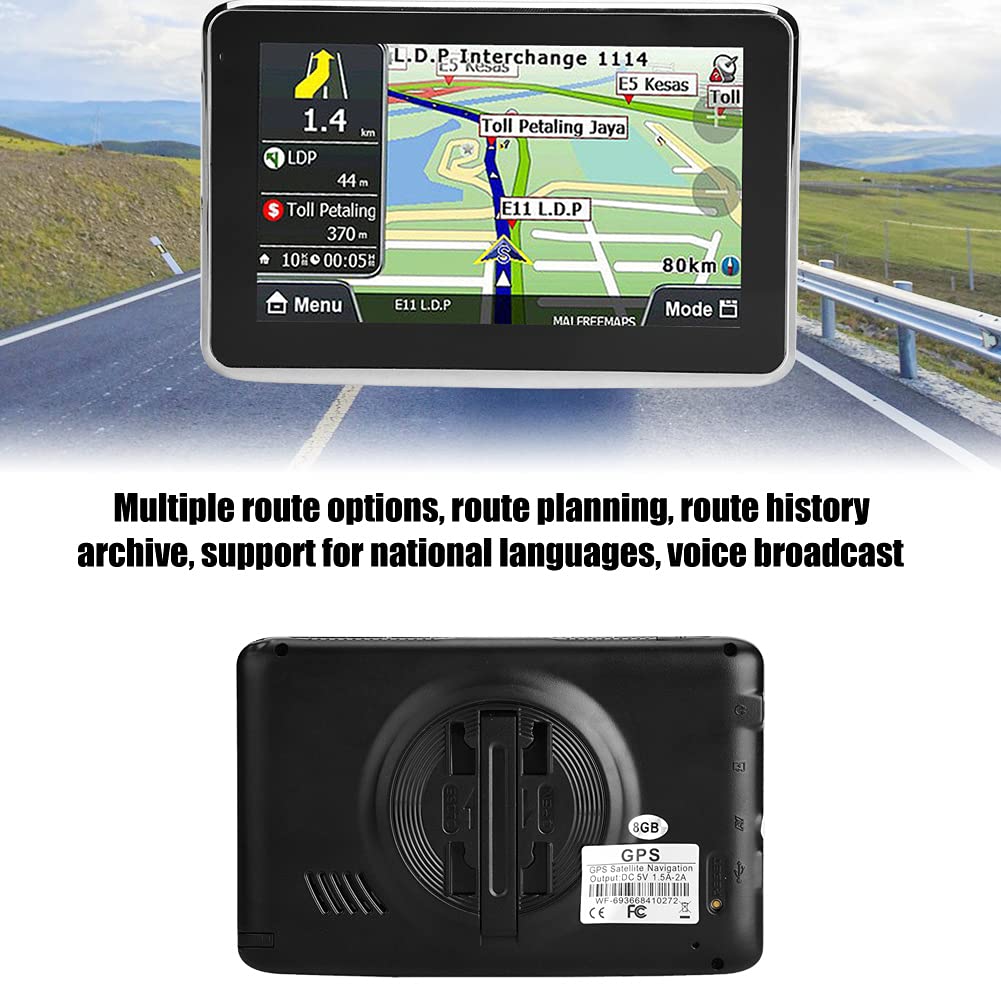 Sistemi di Navigazione Automobilistica Elettronica Touch Screen Universale da 5 Pollici Navigatore per Auto Navigazione Ddr256M 8G Mp3 Mappa Europa 508 Mappa Europa,