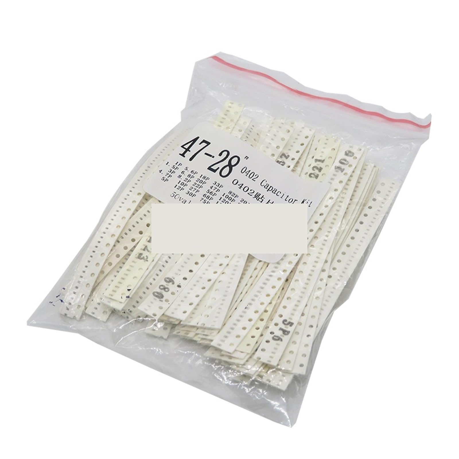 ICXLPMC 0402 SMD Ceramic Capacitor Assorted Kit 1pF-10uF 50values*50PCS=2500PCS Chip Ceramic Capacitor Samples Kits