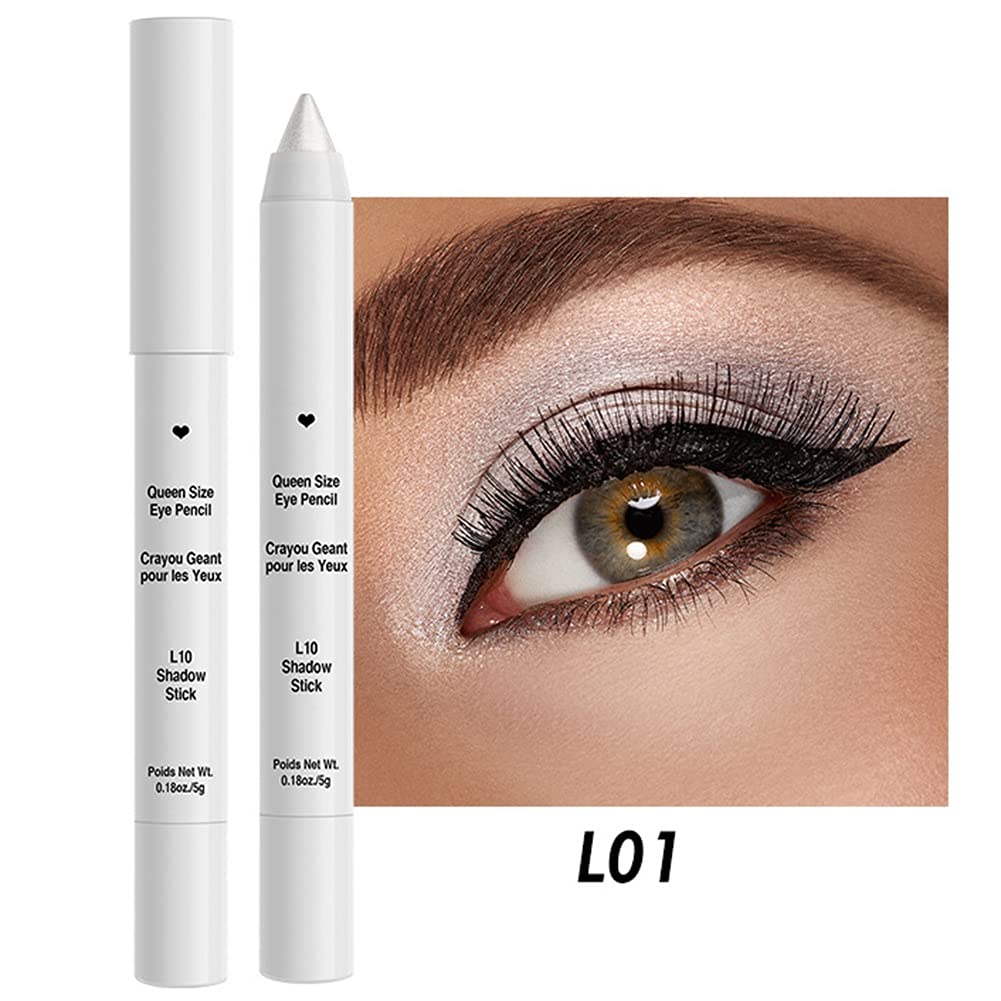Highlighter Eyeshadow Pencil Eye Brightener Stick Crayon Eyeshadow Eyeliner in 1 with Sharpener,Cream Gradient Eye Shadow Makeup Pencil for Definer Shimmer for Highlighting Inner Corner Glitter