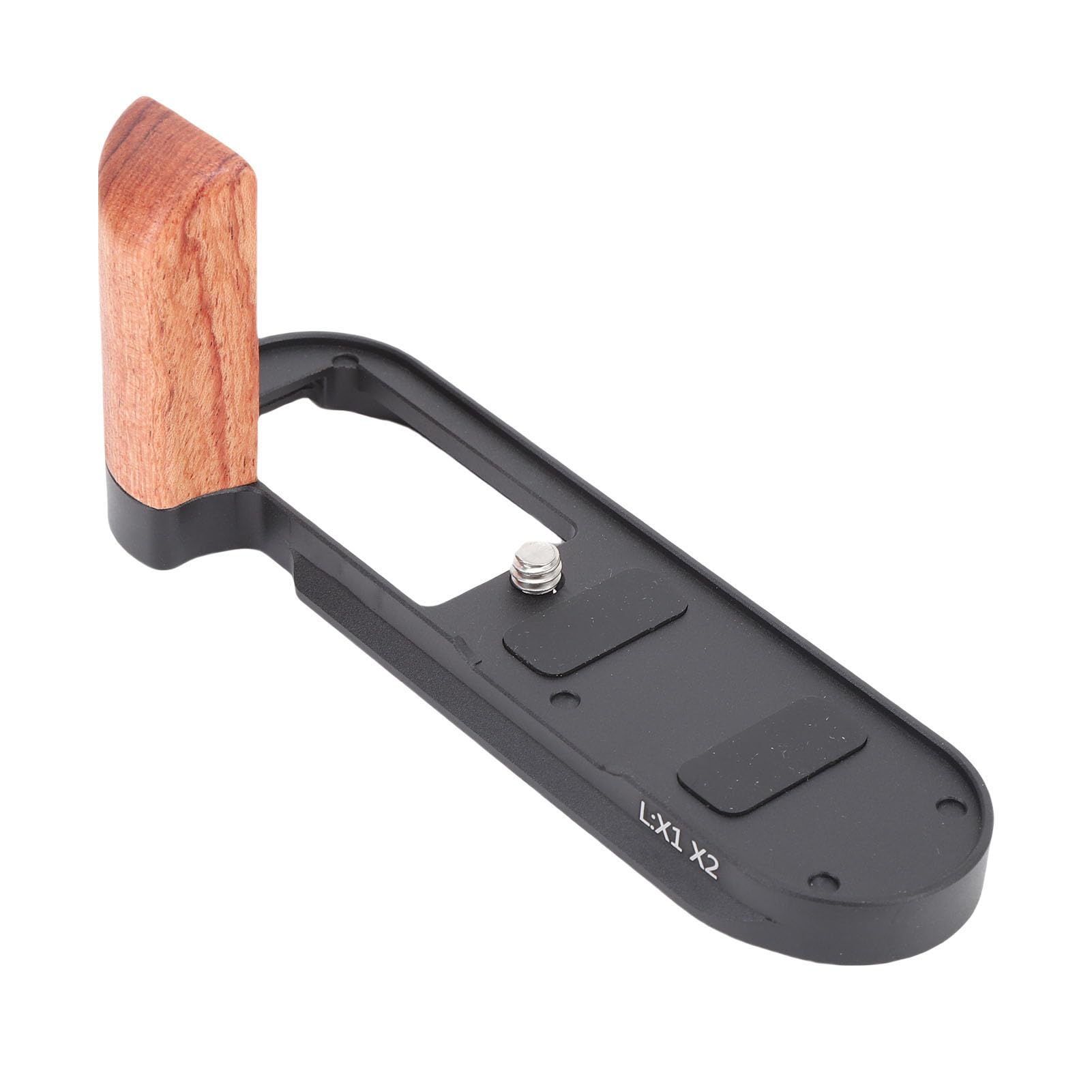 Camera L Bracket Grip, Aluminum L Bracket Holder Fit for Leica X1 X2 Cameras Handgrip Quick Release Plate with Wood Grip 1/4 Inch Threaded Hole-image-10