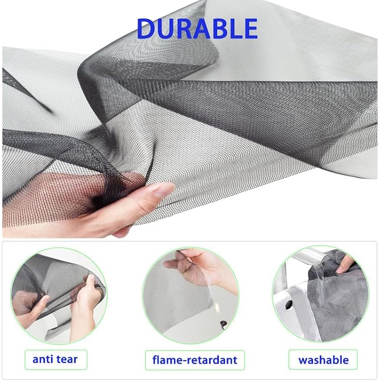 Window Screen Mesh Replacement,Durable Washable Fiberglass Mesh Screen,High Visibility,UV Protection,Easy to Cut & Install Insect Screen Net for Windows,Doors,Sun Rooms,36 x 79 Charcoal